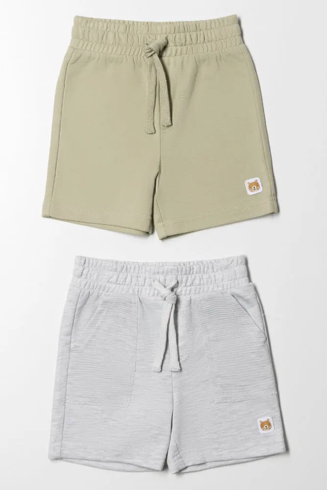 2 Pack Shorts Grey And Light Green