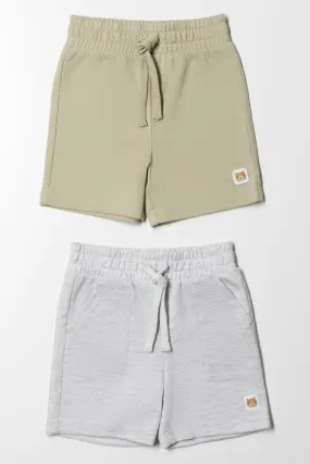 2 Pack Shorts Grey And Light Green