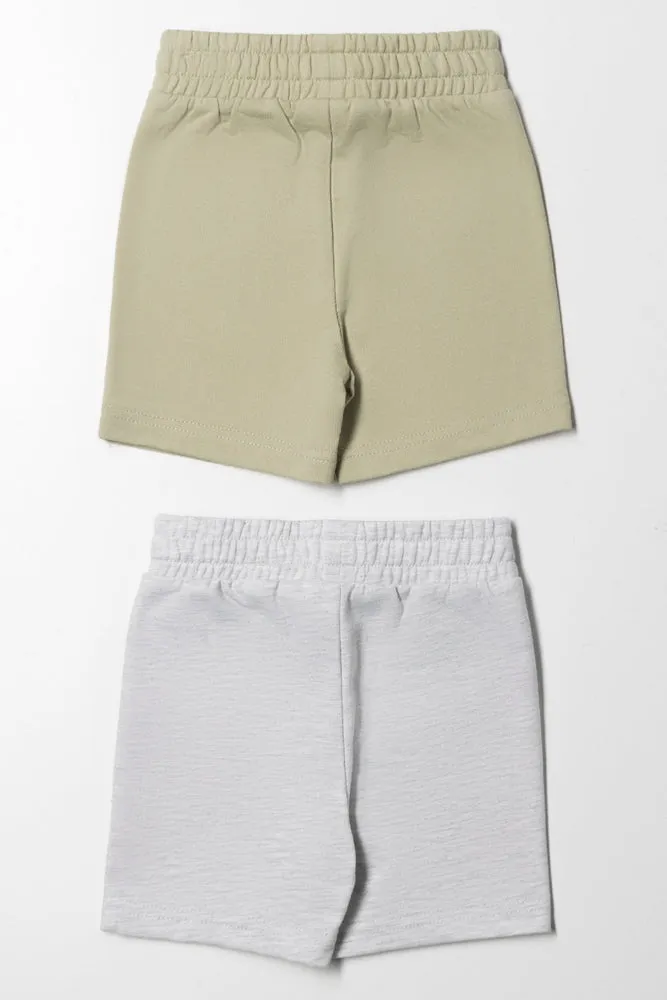 2 Pack Shorts Grey And Light Green