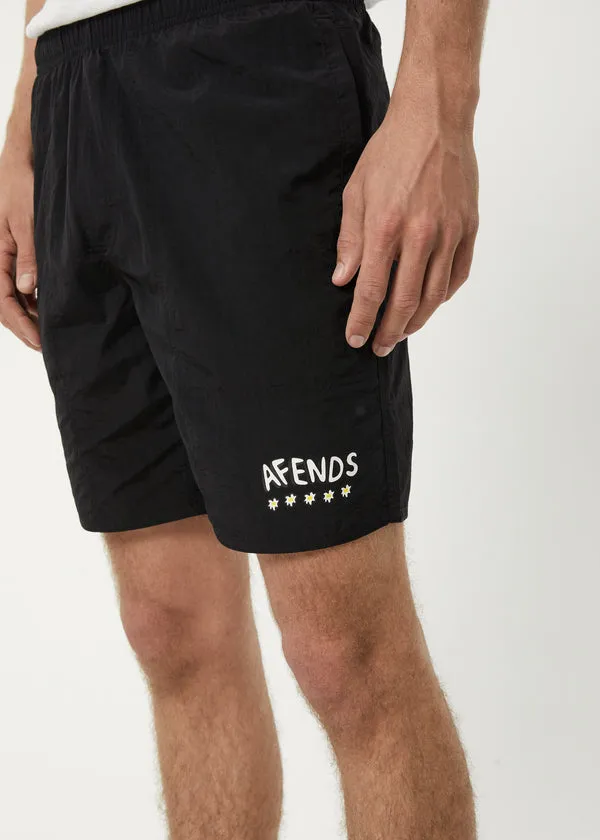 Afends Baywatch Flowers Elastic Waist Shorts