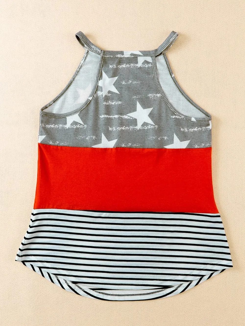 American Patriotism Color Block Sleeveless Tank Top