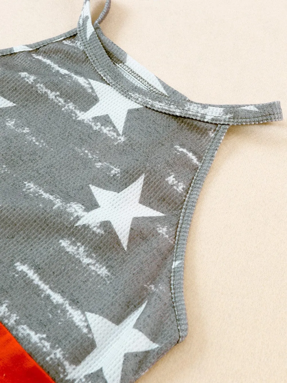 American Patriotism Color Block Sleeveless Tank Top