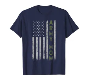 Army Mom T Shirt- Pride Military Mother American Flag Shirt