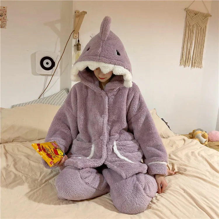 Autumn And Winter Cute Hooded Home Service Suit