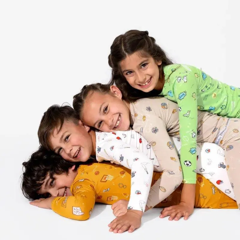 Bamboo Long Sleeve Pajama Set - Baseball