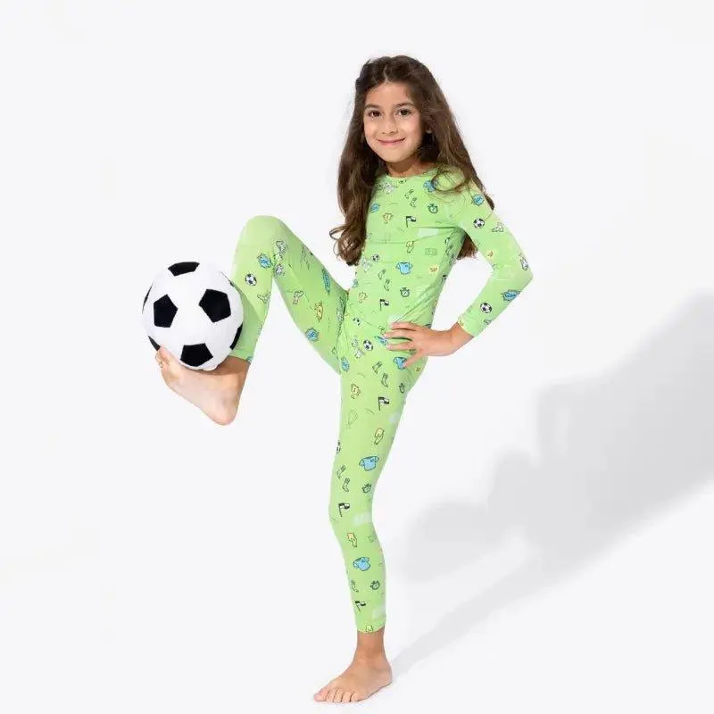 Bamboo Long Sleeve Pajama Set - Soccer