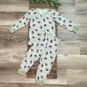 Bamboo Two-Piece Pajama Set- Football Print