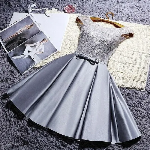 Beauty Lace White Burgundy Lace Evening Dresses Short O neck Formal