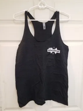 Binder Boneyard womens racer back tank tops charcoal grey