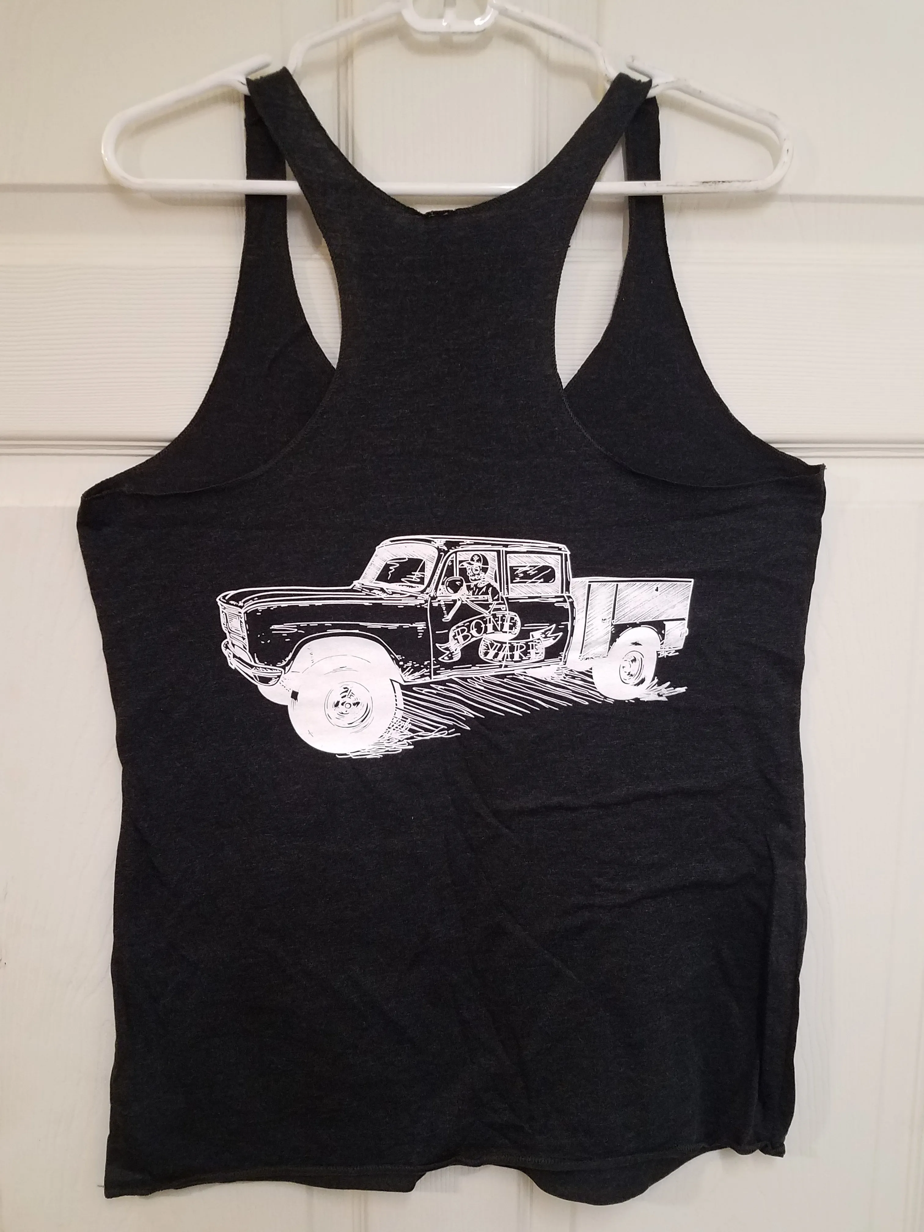 Binder Boneyard womens racer back tank tops charcoal grey