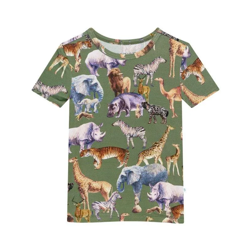 Boy's Bamboo Short Sleeve Pajama Set - Posh Safari