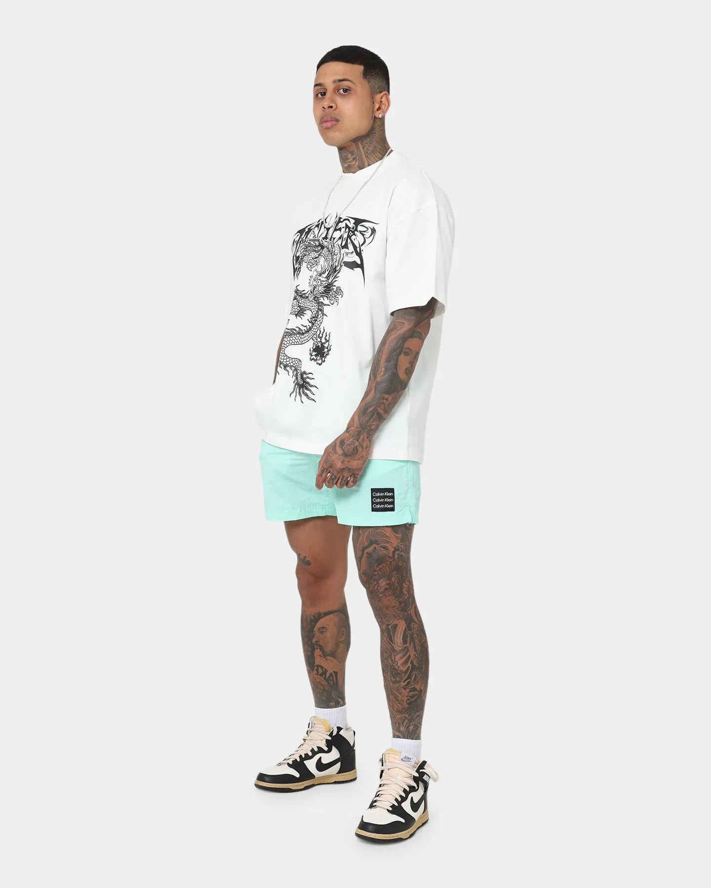 Calvin Klein Medium Drawstring Swim Shorts Clear Lagoon