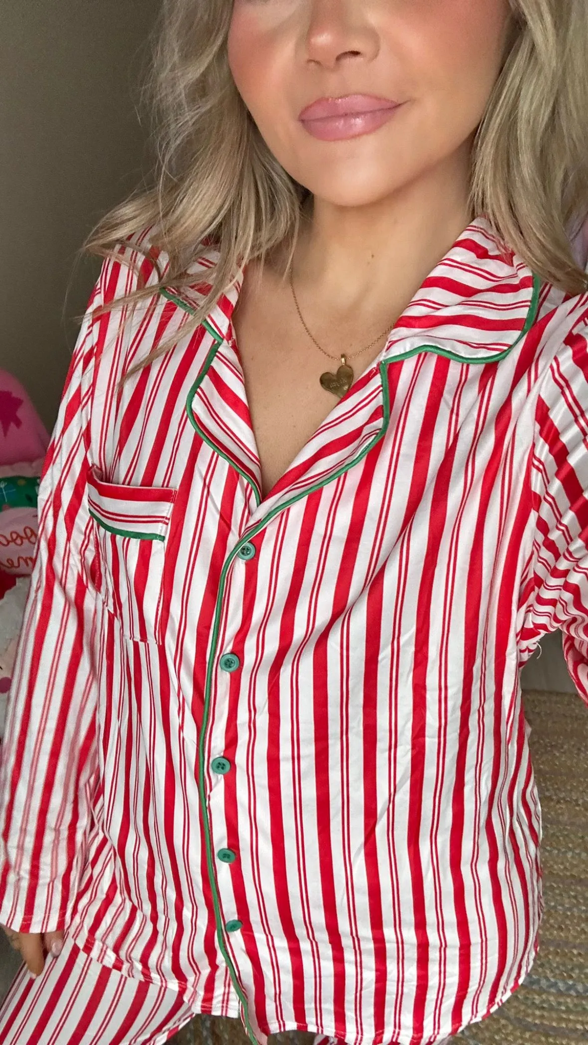 Candy Cane Green Stripe Pyjamas