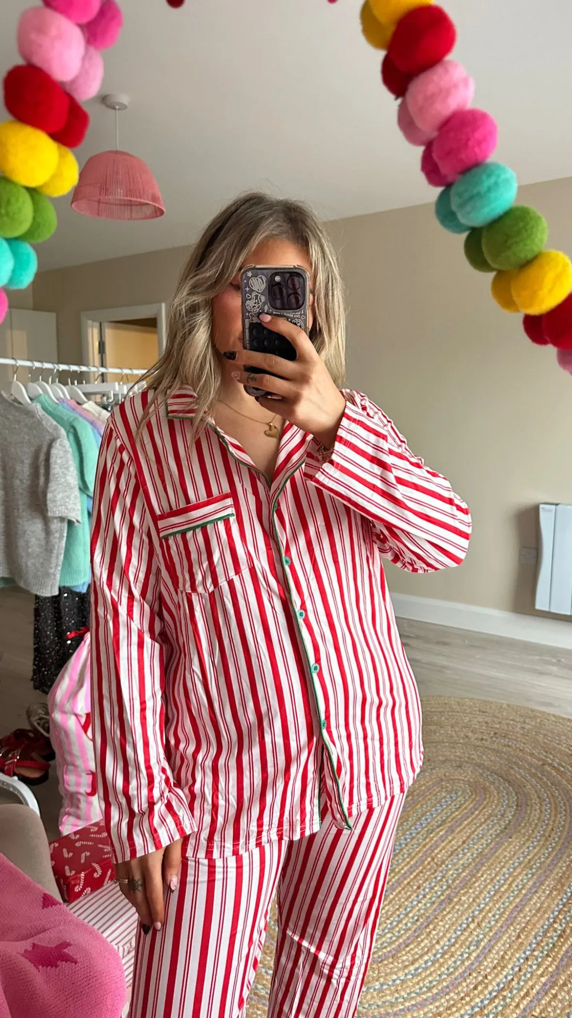 Candy Cane Green Stripe Pyjamas