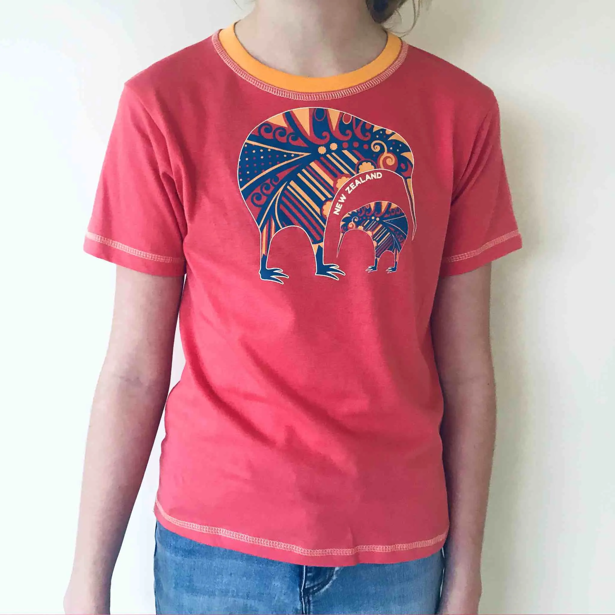 Childrens New Zealand T Shirt - Two Kiwi
