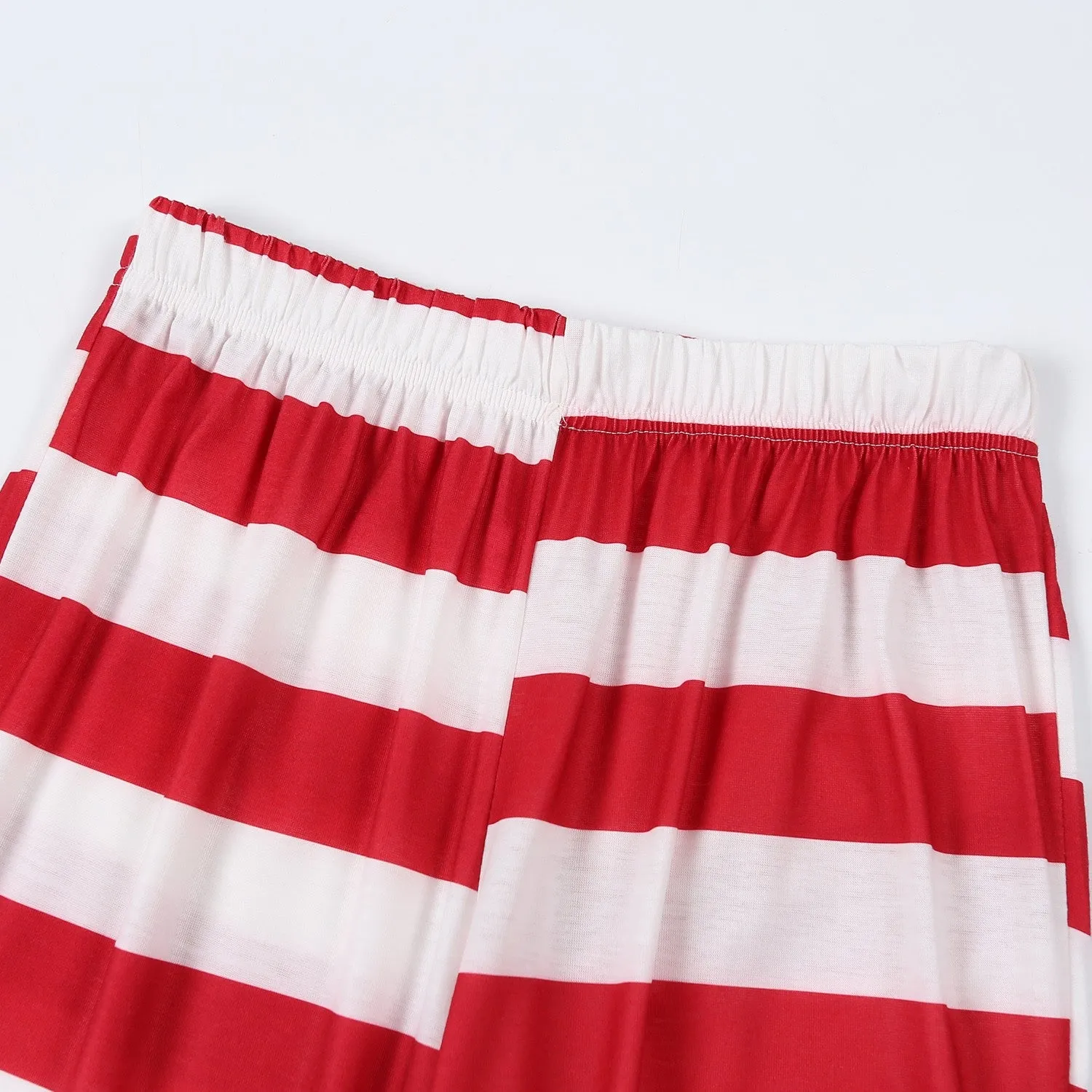 Christmas Family Matching Striped Pajamas Set For Kids Adult Baby
