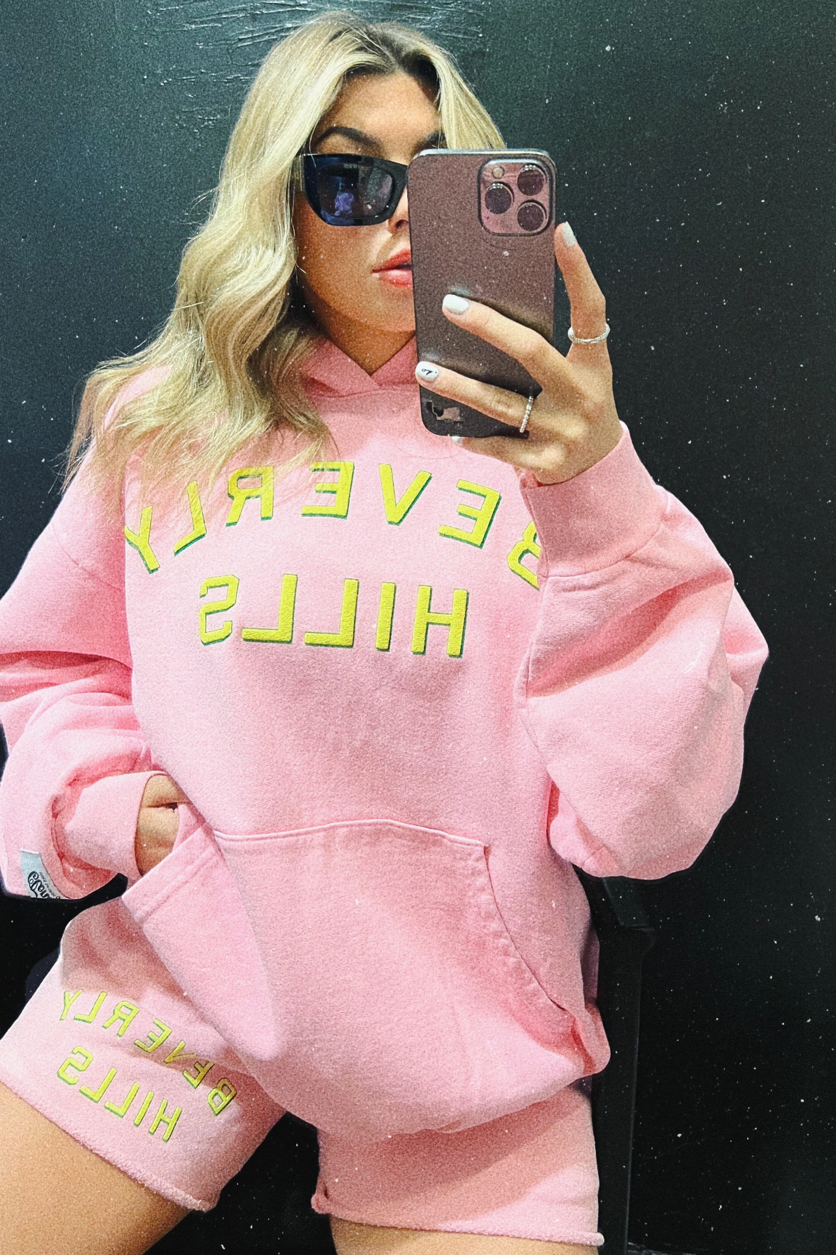 CLONEY | Beverly Hills Sweat Shorts - Pink