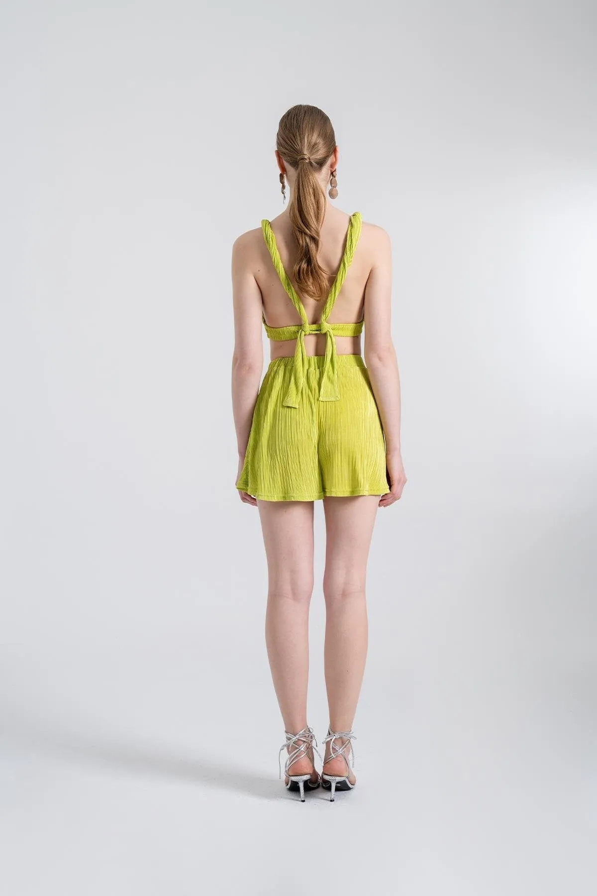 Comfy Elastic Waist Shorts Green