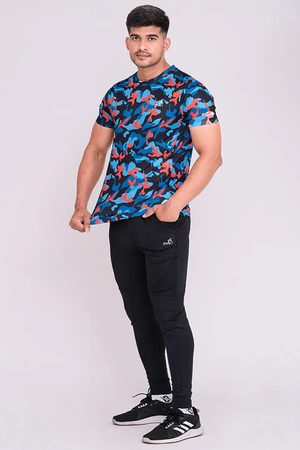CruiseCamo Round Neck T-Shirt Mint Green Black