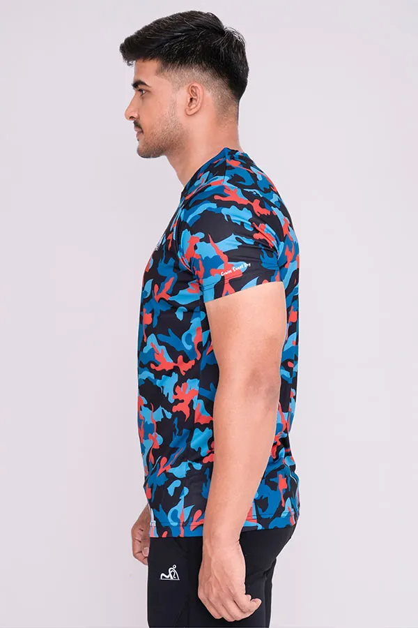 CruiseCamo Round Neck T-Shirt Mint Green Black