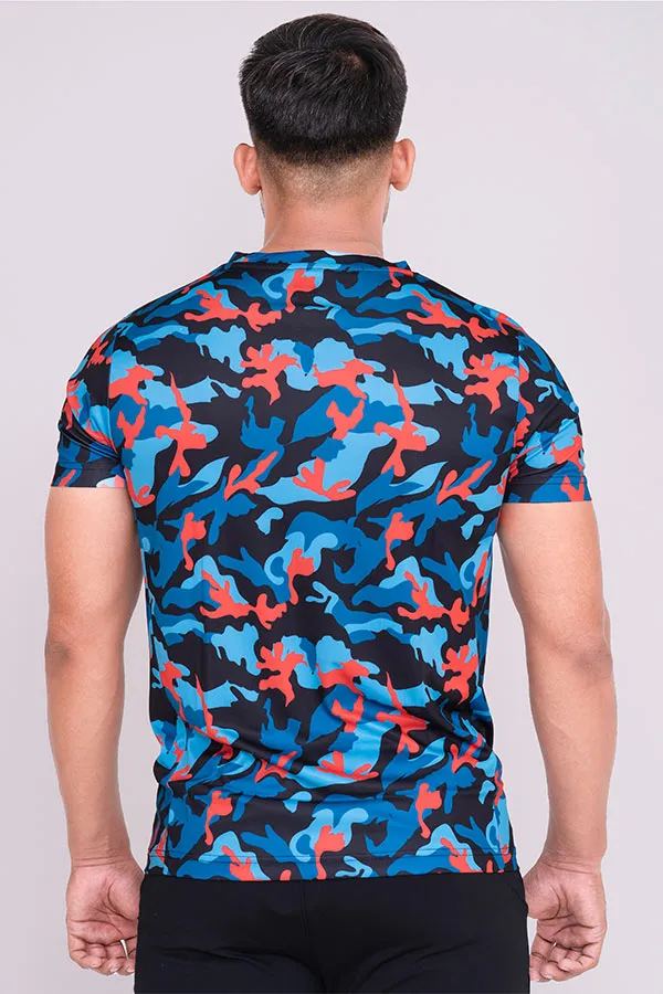 CruiseCamo Round Neck T-Shirt Mint Green Black