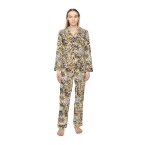 Customizable Leopard Satin Pajama Set for Luxurious Women's Comfort