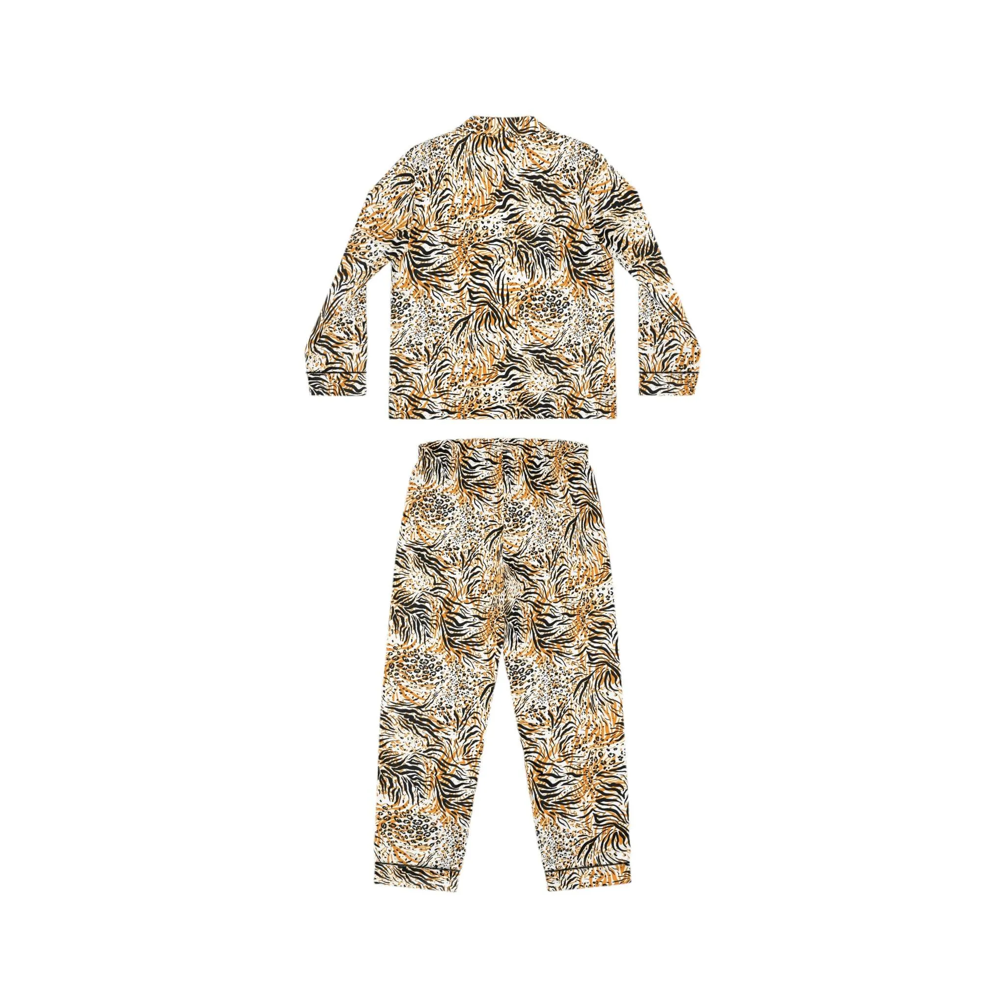 Customizable Leopard Satin Pajama Set for Luxurious Women's Comfort