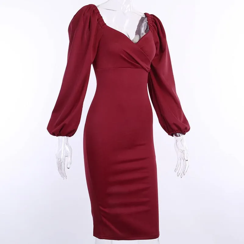 DressBetty - Women In Stock Fashion Sexy V Neck Summer Long Sleeve Dresses