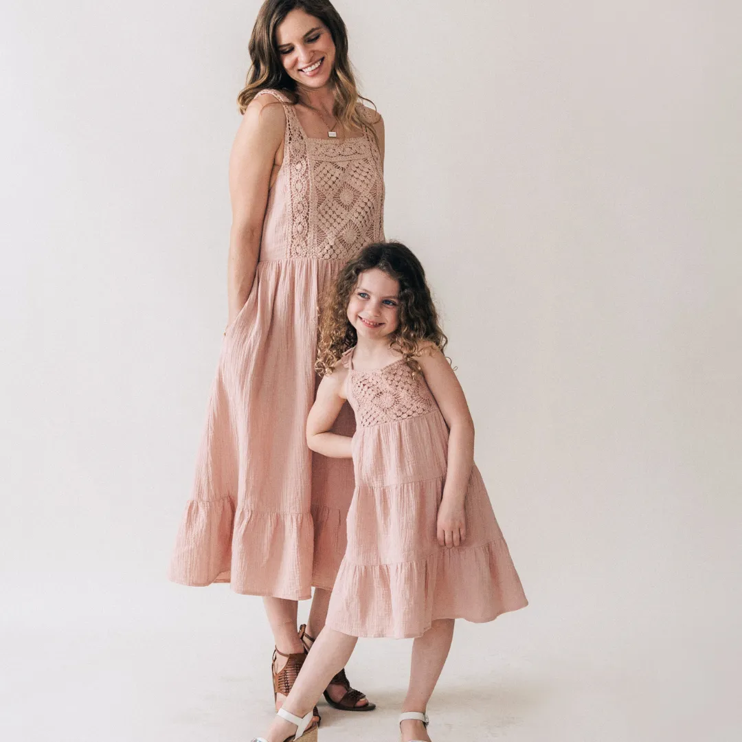 Dusty Rose Crochet Mommy & Me Dresses
