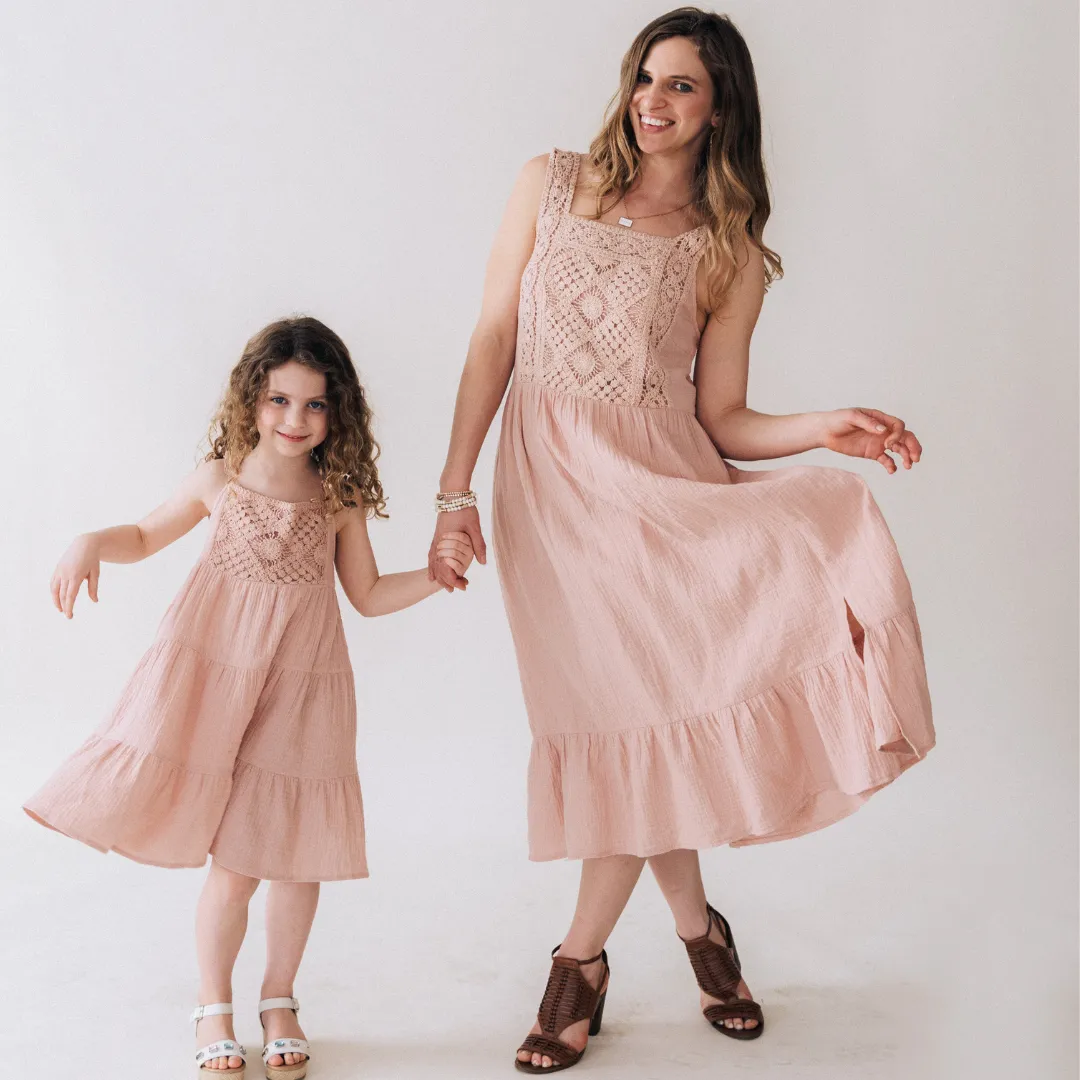 Dusty Rose Crochet Mommy & Me Dresses