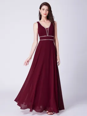 Ever Pretty Women Fashion A Line V Neck Long Chiffon Formal Evening Dress EP07442