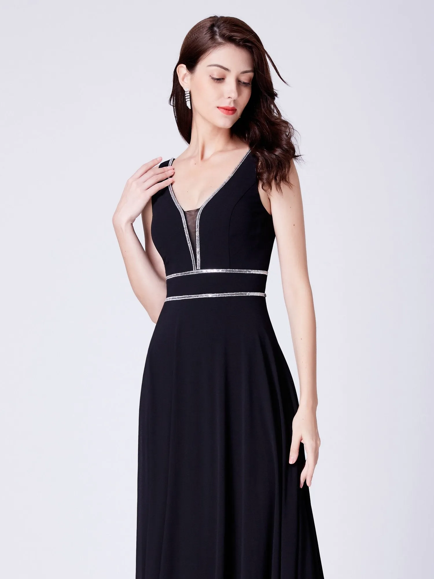 Ever Pretty Women Fashion A Line V Neck Long Chiffon Formal Evening Dress EP07442