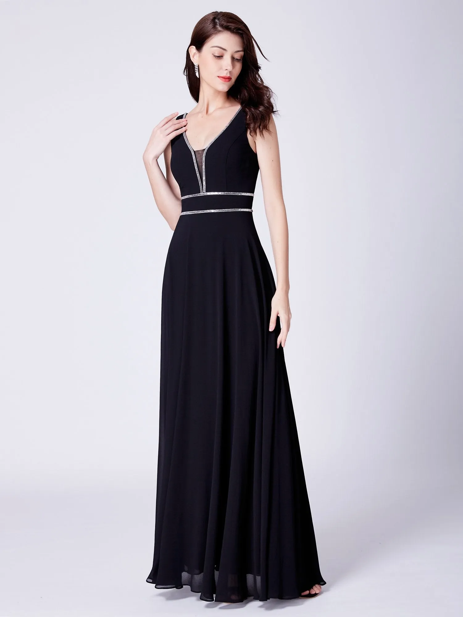 Ever Pretty Women Fashion A Line V Neck Long Chiffon Formal Evening Dress EP07442