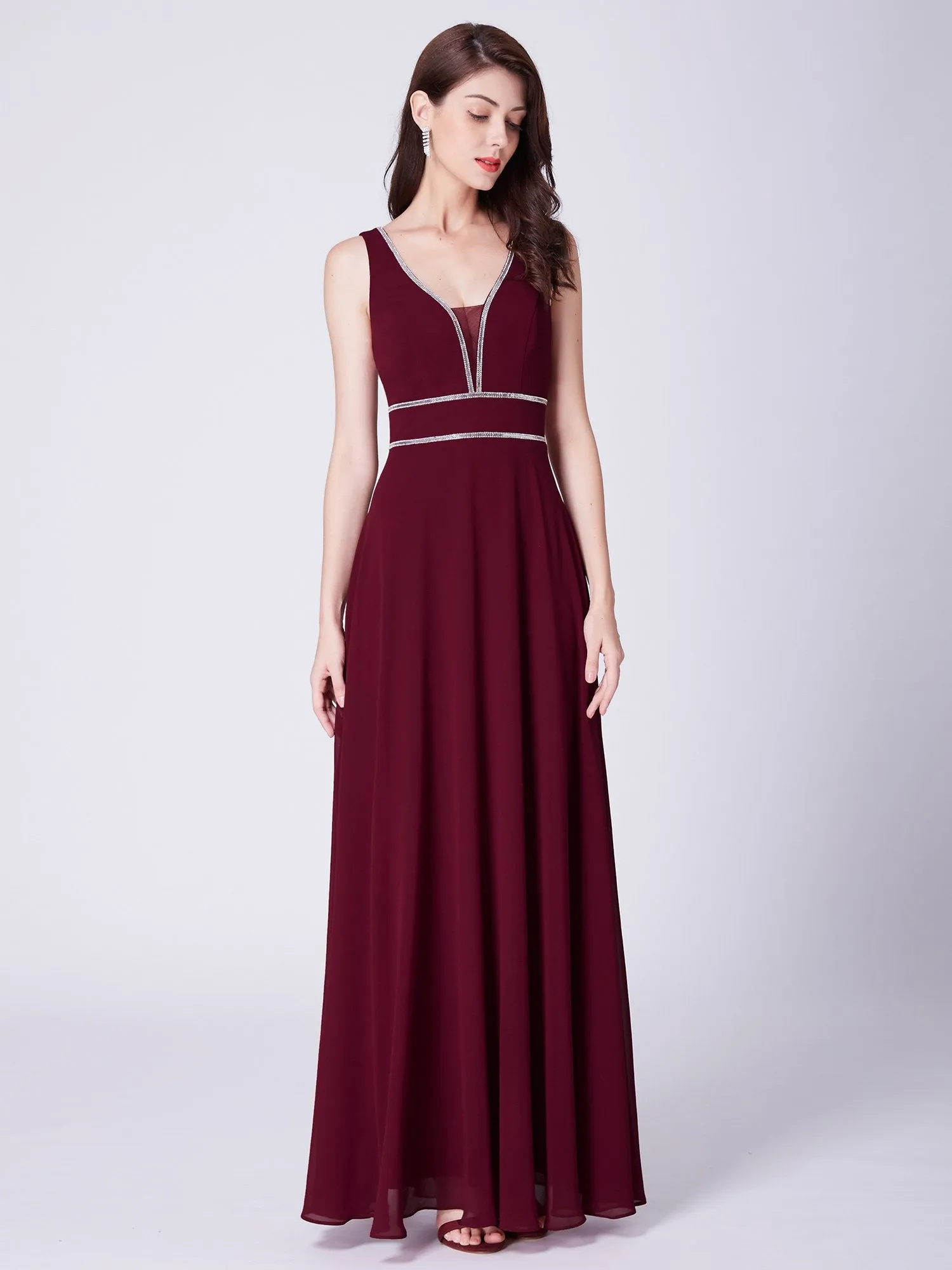 Ever Pretty Women Fashion A Line V Neck Long Chiffon Formal Evening Dress EP07442