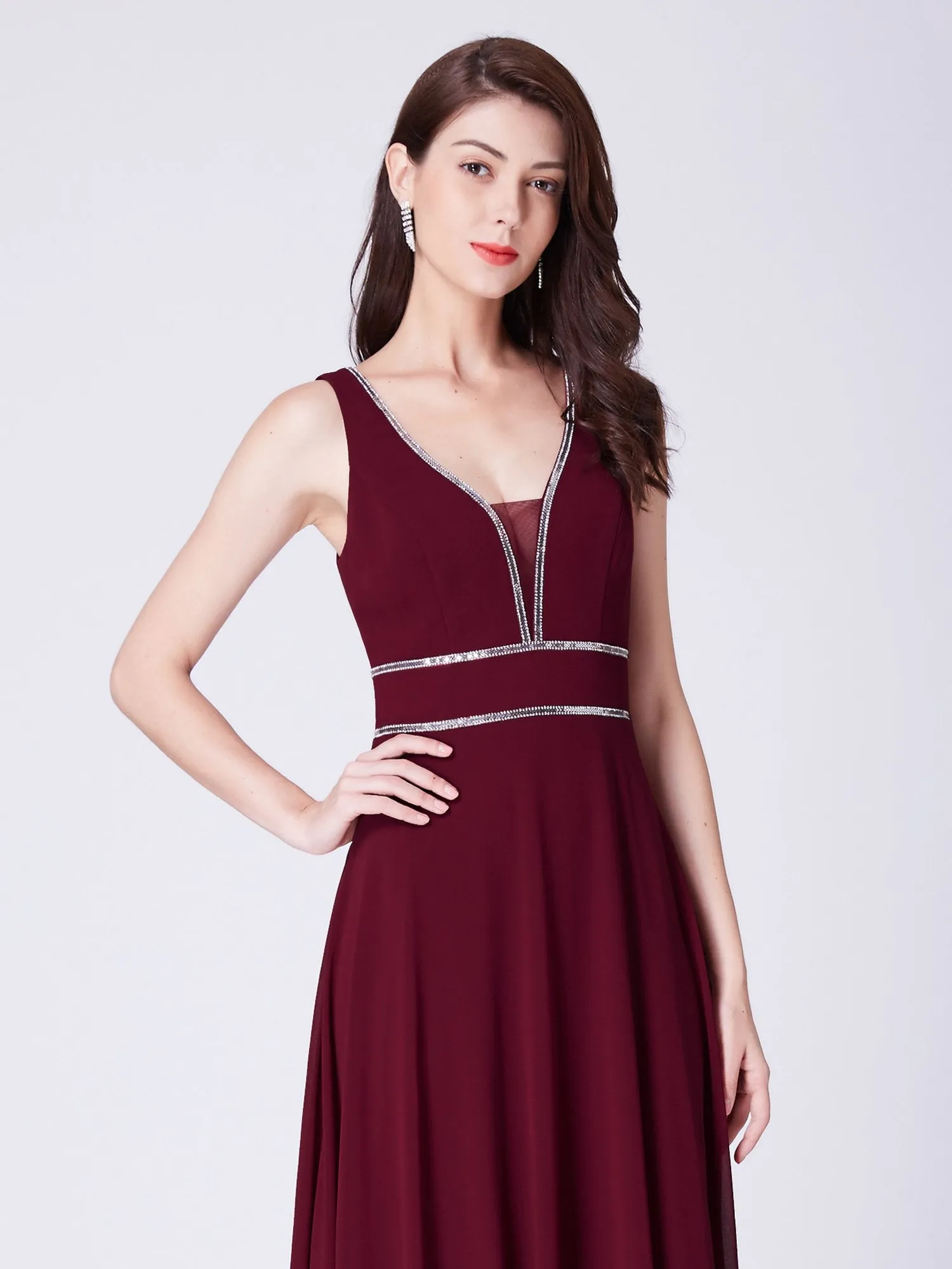 Ever Pretty Women Fashion A Line V Neck Long Chiffon Formal Evening Dress EP07442