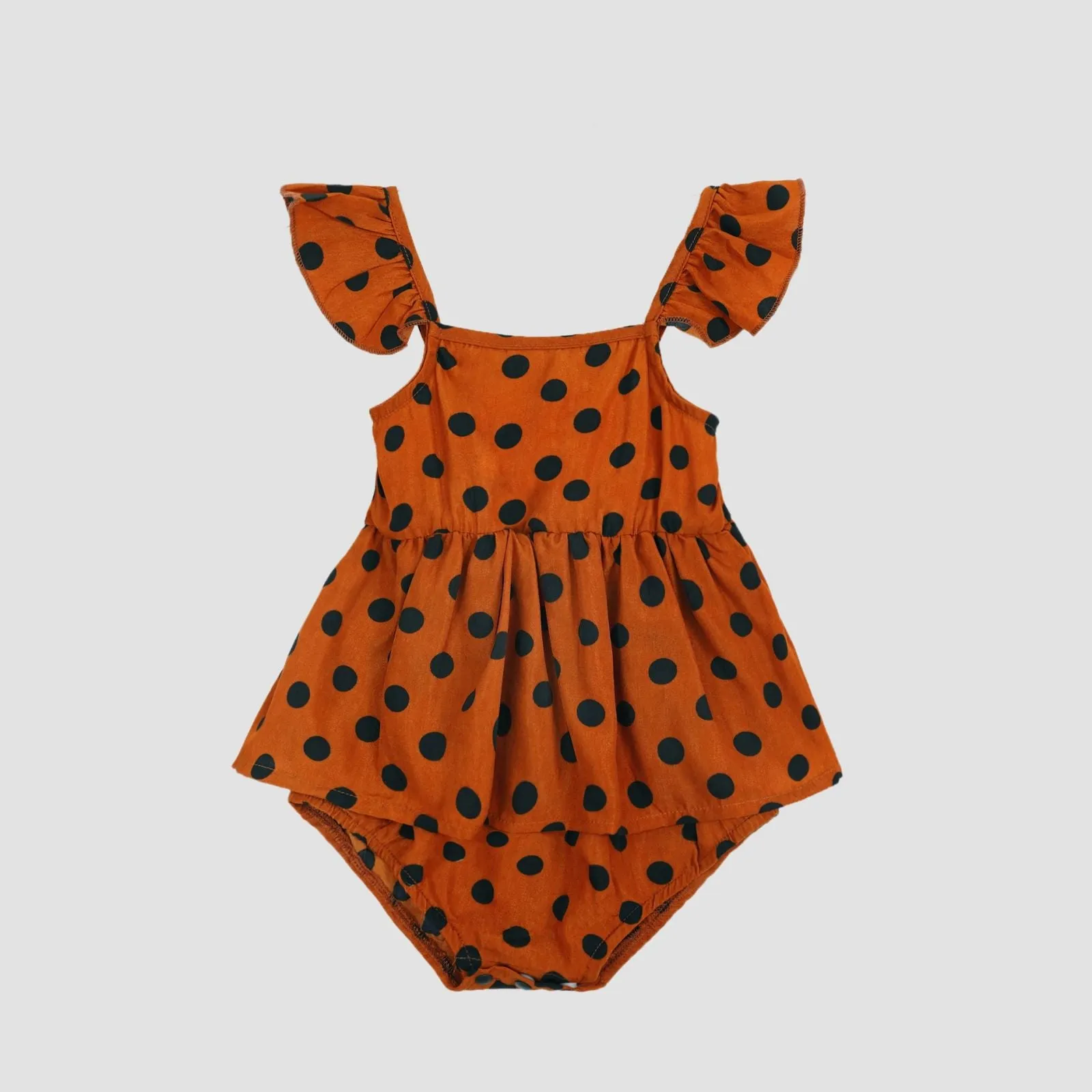 Family Matching All Over Dot Print Cami Dresses and Colorblock T-shirts Sets