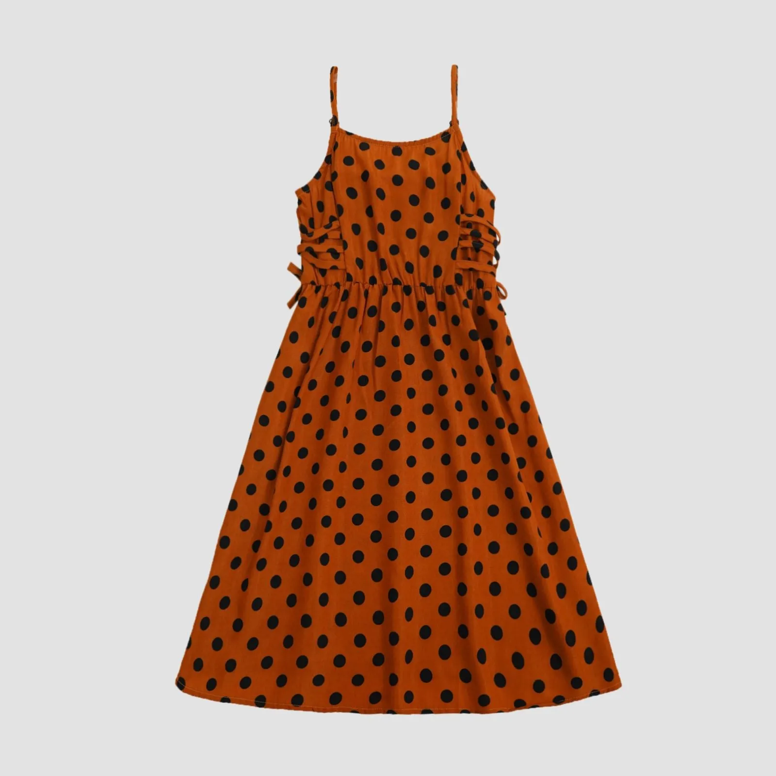 Family Matching All Over Dot Print Cami Dresses and Colorblock T-shirts Sets