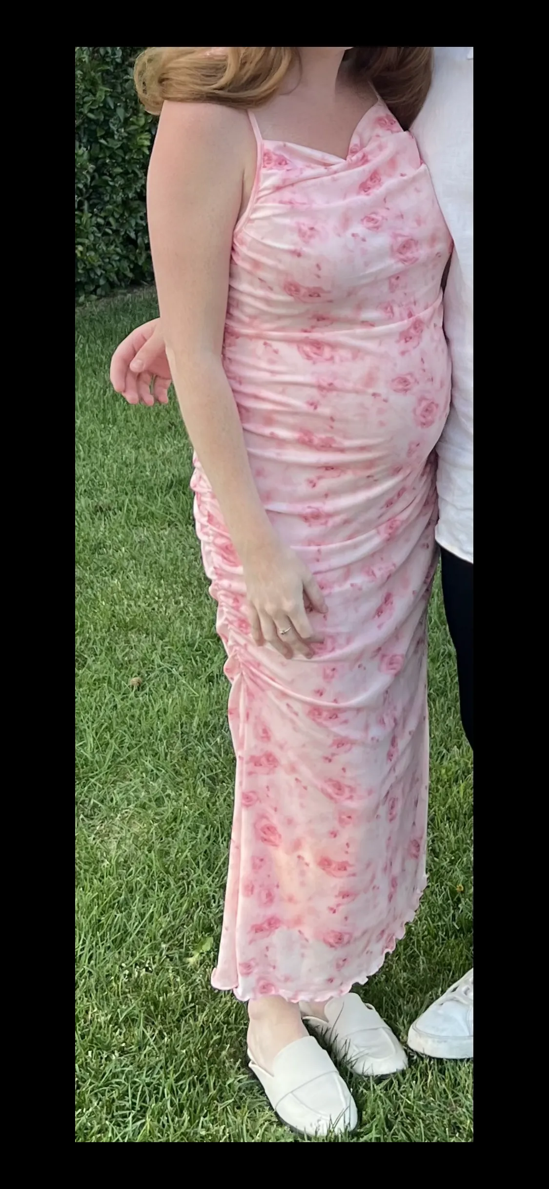 Floral Pink Maternity Dress - Size Small, Maternity S (4-6)