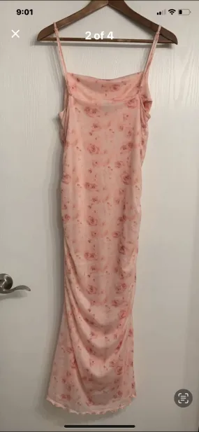 Floral Pink Maternity Dress - Size Small, Maternity S (4-6)