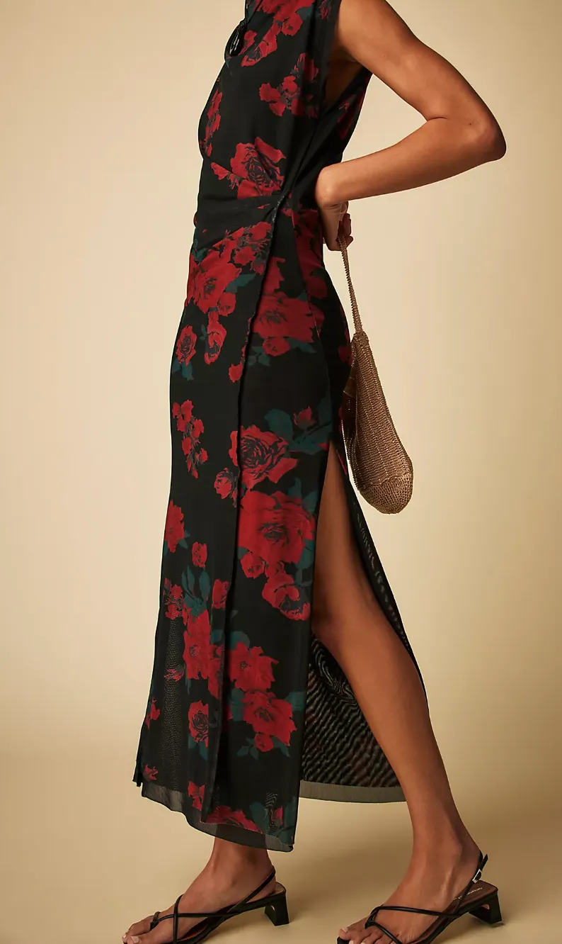 Free People Carmel Midi Dress- Midnight Combo