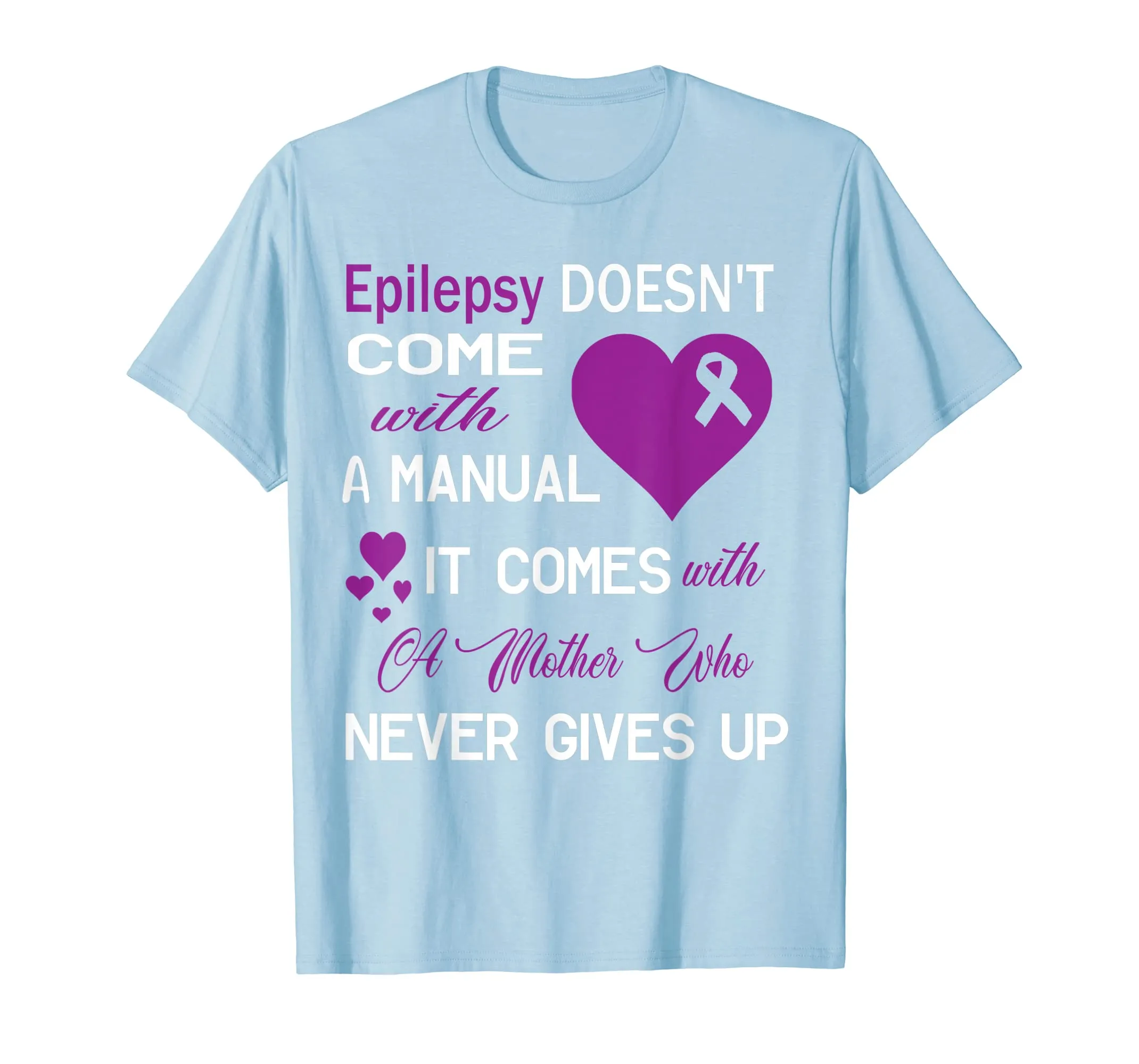 Gift Epilepsy mother awareness support purple ribbon Tshirt