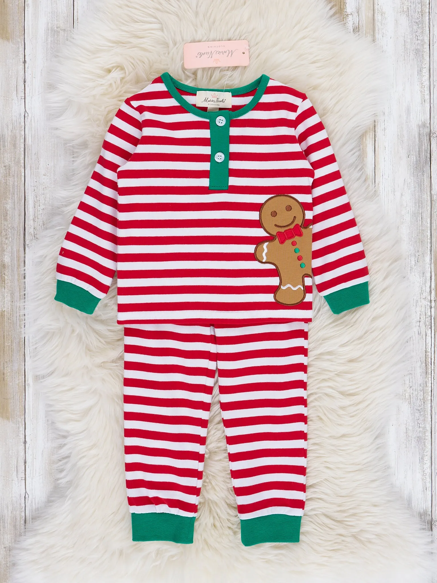 Gingerbread Dreams Striped Christmas Pajamas - Boys & Girls