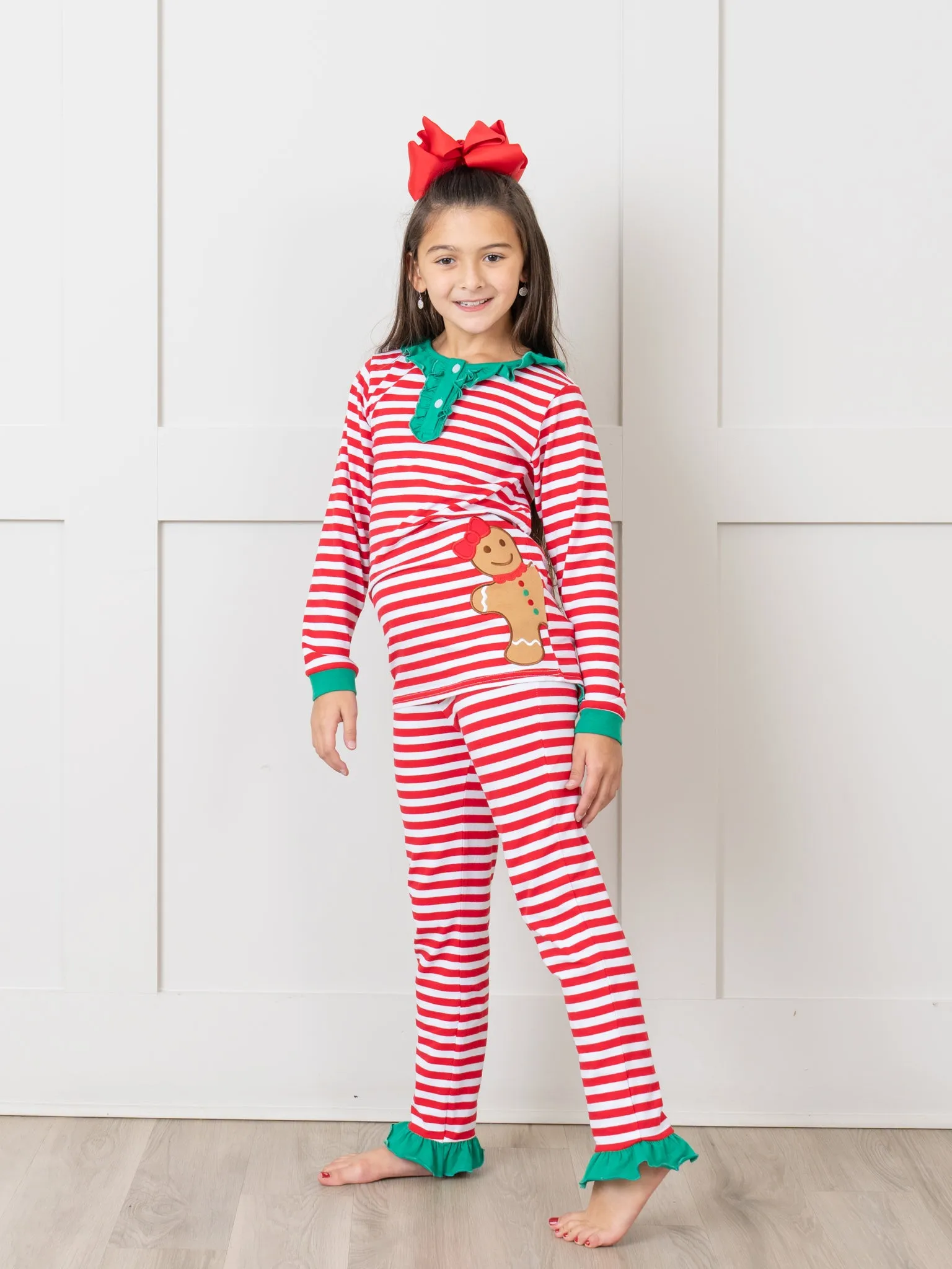 Gingerbread Dreams Striped Christmas Pajamas - Boys & Girls