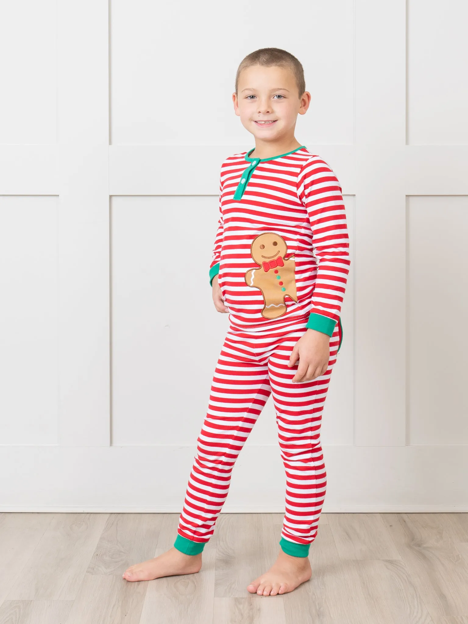 Gingerbread Dreams Striped Christmas Pajamas - Boys & Girls