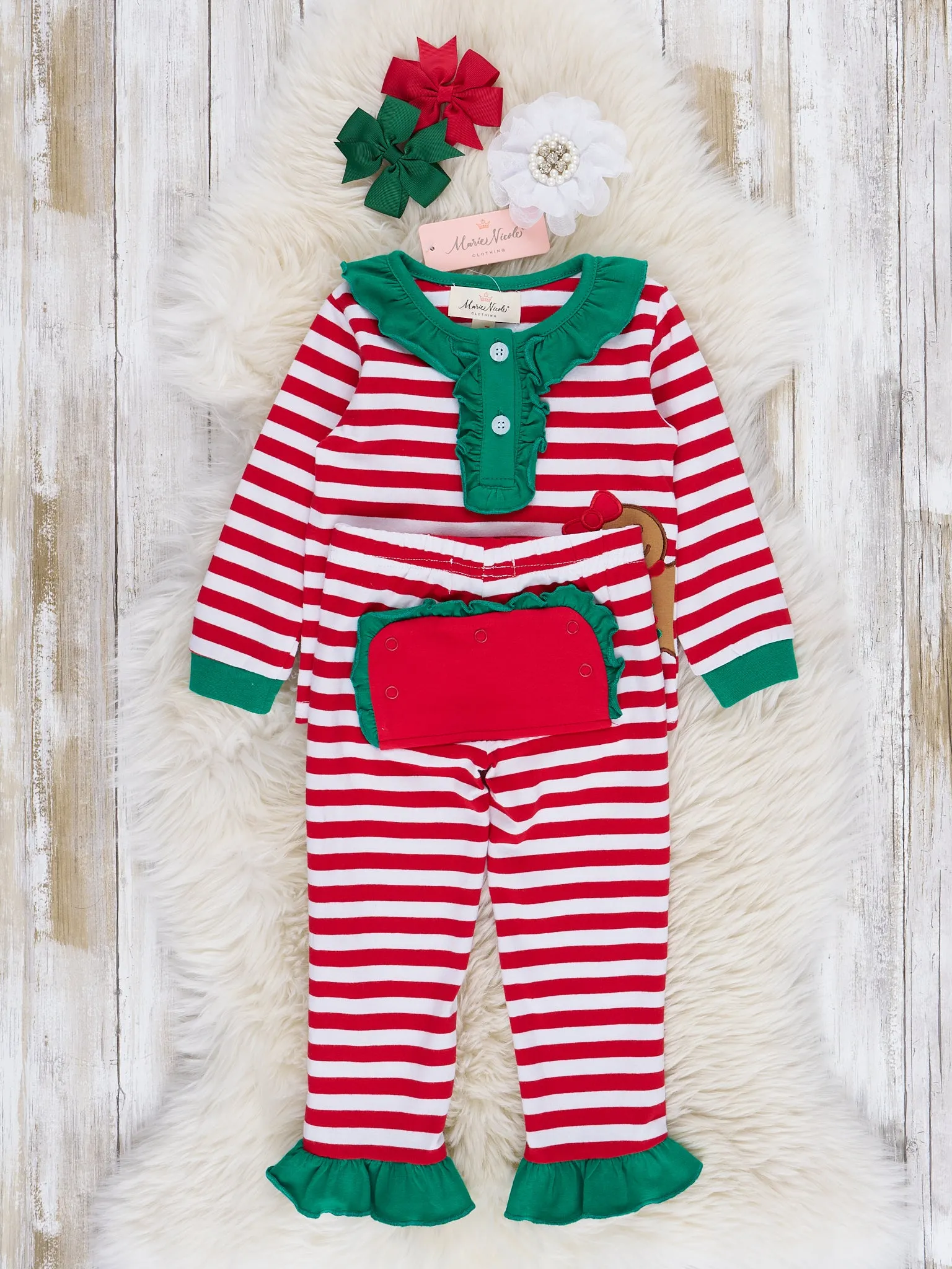Gingerbread Dreams Striped Christmas Pajamas - Boys & Girls
