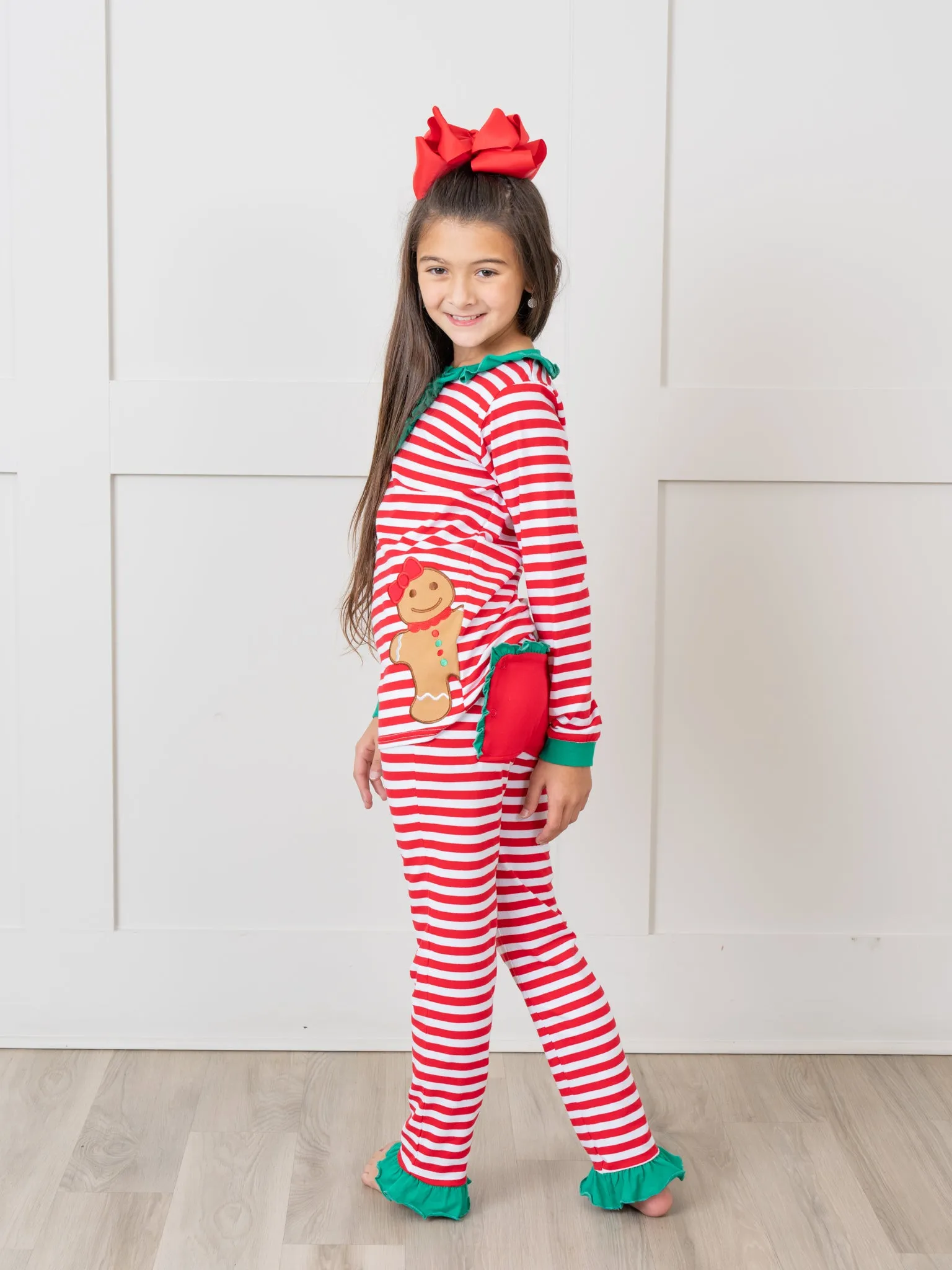 Gingerbread Dreams Striped Christmas Pajamas - Boys & Girls
