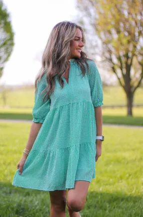 Gingham Greenlight Dress