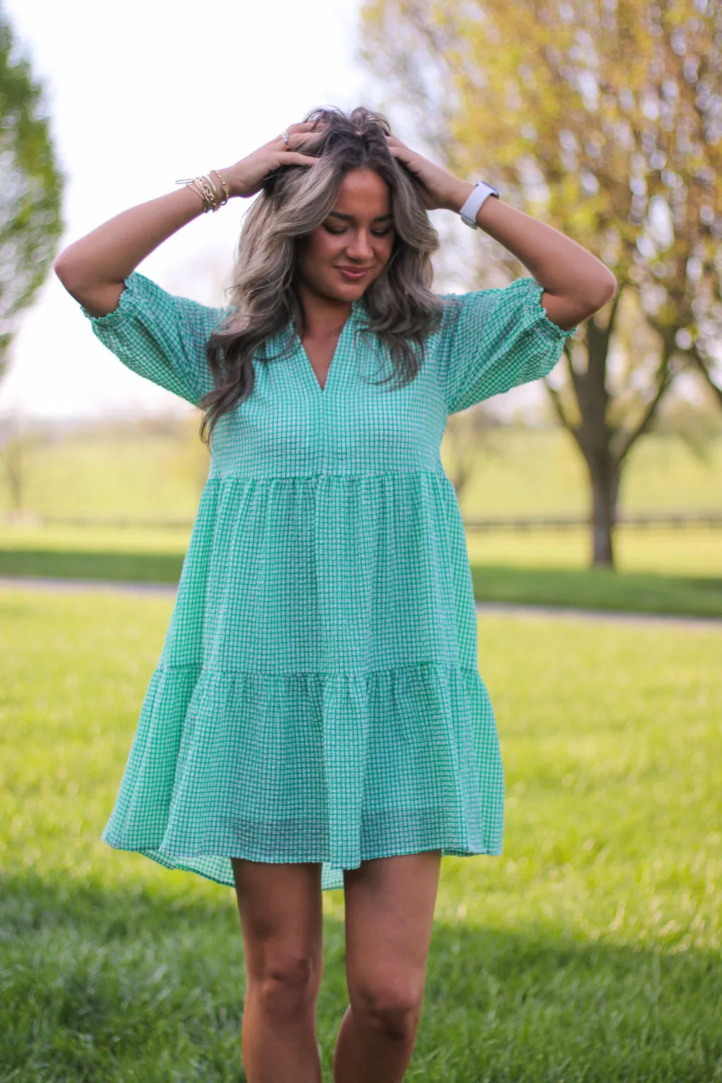 Gingham Greenlight Dress