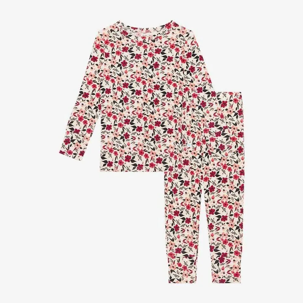 Girl's Bamboo Long Sleeve Pajama Set, Janie (Floral)