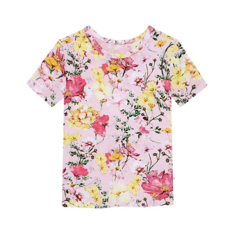 Girl's Bamboo Short Sleeve Pajama Set - Gaia (Floral)